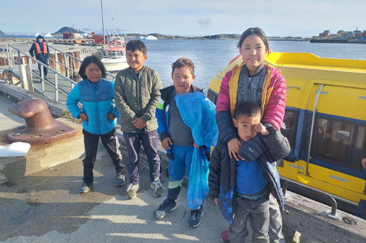 Local family in Nanortalik, Greenland